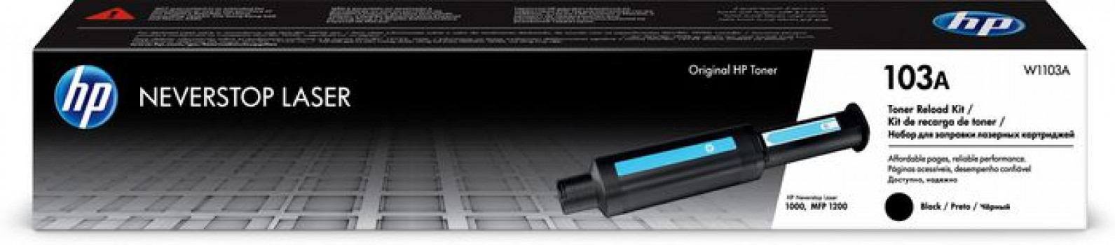 HP 103A Black Original Neverstop Laser Toner Reload Kit - Black | W1103A